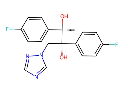 2,3-Butanediol, 2,3-bis(4-fluorophenyl)-1-(1H-1,2,4-triazol-1-yl)-, (2R,3R)- structure