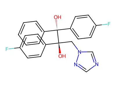 1,2-propanediol, 1,2-bis(4-fluorophenyl)-1-phenyl-3-(1H-1,2,4-triazol-1-yl)-, (1R,2R)- structure