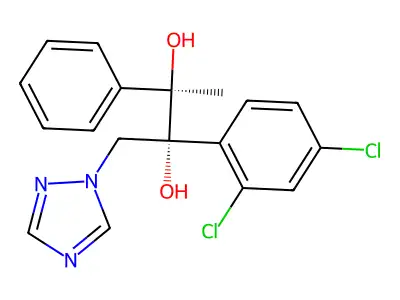 2,3-Butanediol, 2-(2,4-dichlorophenyl)-3-phenyl-1-(1H-1,2,4-triazol-1-yl)-, (2R,3R)- structure