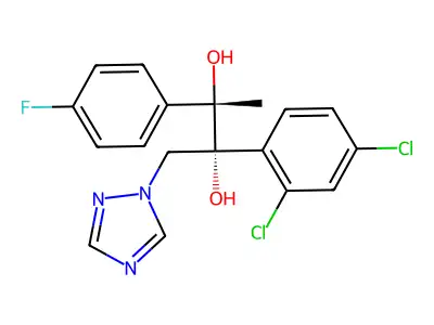 2,3-Butanediol, 2-(2,4-dichlorophenyl)-3-(4-fluorophenyl)-1-(1H-1,2,4-triazol-1-yl)-, (2R,3S)- structure