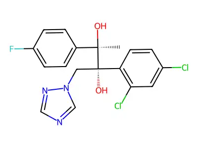 2,3-Butanediol, 2-(2,4-dichlorophenyl)-3-(4-fluorophenyl)-1-(1H-1,2,4-triazol-1-yl)-, (2R,3R)- structure
