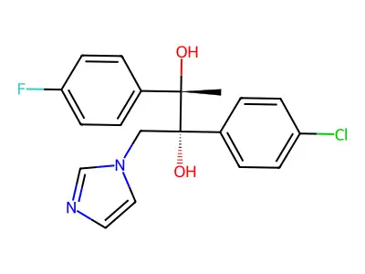 2,3-Butanediol, 2-(4-chlorophenyl)-3-(4-fluorophenyl)-1-(1H-imidazol-1-yl)-, (2R,3S)- structure