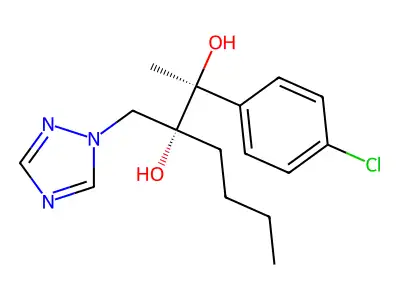 2,3-Heptanediol, 2-(4-chlorophenyl)-3-(1H-1,2,4-triazol-1-ylmethyl)-, (2S,3R)- structure