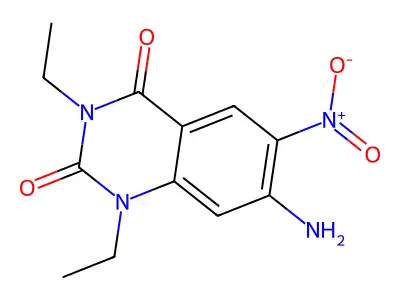 7-Amino-1,3-diethyl-6-nitro-2,4(1H,3H)-quinazolinedione structure