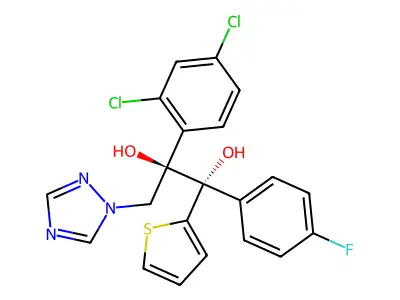 1,2-Propanediol, 2-(2,4-dichlorophenyl)-1-(4-fluorophenyl)-1-(2-thienyl)-3-(1H-1,2,4-triazol-1-yl)-, (1S,2R)- structure
