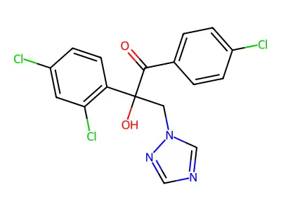 1-Propanone, 1-(4-chlorophenyl)-2-(2,4-dichlorophenyl)-2-hydroxy-3-(1H-1,2,4-triazol-1-yl)- structure