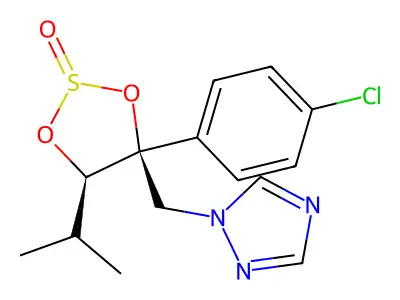 1H-1,2,4-Triazole, 1-((rel-(4S,5R)-4-(4-chlorophenyl)-5-(1-methylethyl)-2-oxido-1,3,2-dioxathiolan-4-yl)methyl)- structure