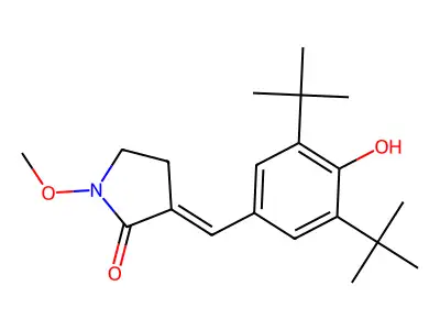 N-Methoxy-3-(3,5-di-tert-butyl-4-hydroxybenzylidene)-2-pyrrolidone structure