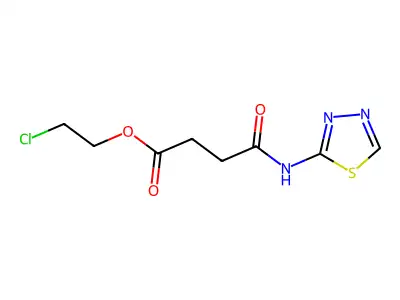Succinamic acid, N-(1,3,4-thiadiazol-2-yl)-, 2-chloroethyl ester structure