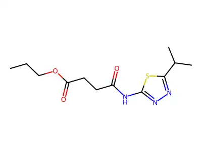 Succinamic acid, N-(5-isopropyl-1,3,4-thiadiazol-2-yl)-, propyl ester structure