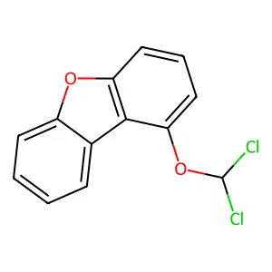 Dibenzofuran, dichloromethoxy- structure