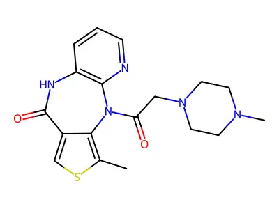 6H-Pyrido(3,2-b)thieno(3,4-e)(1,4)diazepin-6-one, 5,10-dihydro-9-methyl-10-((4-methyl-1-piperazinyl)acetyl)- structure