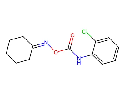 O-(N-(2-Chlorophenyl)carbamoyl)cyclohexanone oxime structure