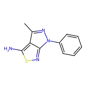 6H-Pyrazolo(3,4-c)isothiazol-3-amine, 4-methyl-6-phenyl- structure