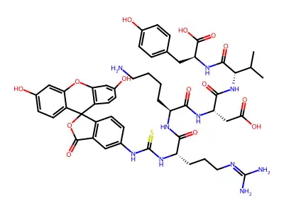 Thymopoietin pentapeptide-fluorescein isothiocyanate structure