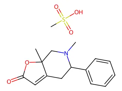 5,6,7,7a-Tetrahydro-6,7a-dimethyl-5-phenylfuro(2,3-c)pyridin-2(4H)-one methanesulfonate structure