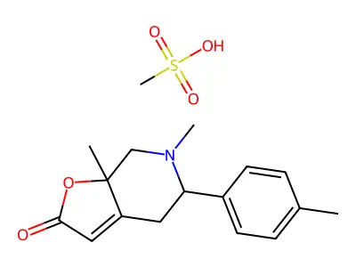 Furo(2,3-c)pyridin-2(4H)-one, 5,6,7,7a-tetrahydro-6,7a-dimethyl-5-(4-methylphenyl)-, methanesulfonate structure
