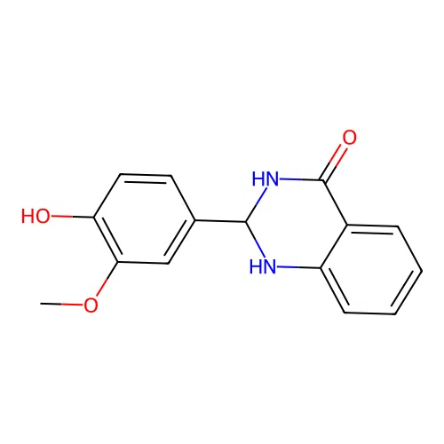 2-(4-hydroxy-3-methoxyphenyl)-2,3-dihydroquinazolin-4(1H)-one structure