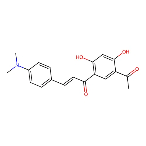 2-Propen-1-one, 1-(5-acetyl-2,4-dihydroxyphenyl)-3-(4-(dimethylamino)phenyl)- structure