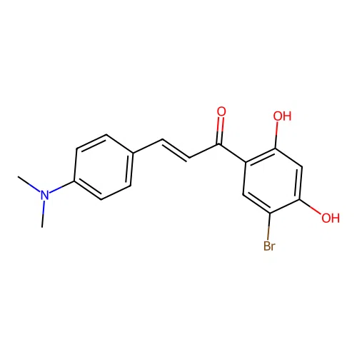 2-Propen-1-one, 1-(5-bromo-2,4-dihydroxyphenyl)-3-(4-(dimethylamino)phenyl)- structure