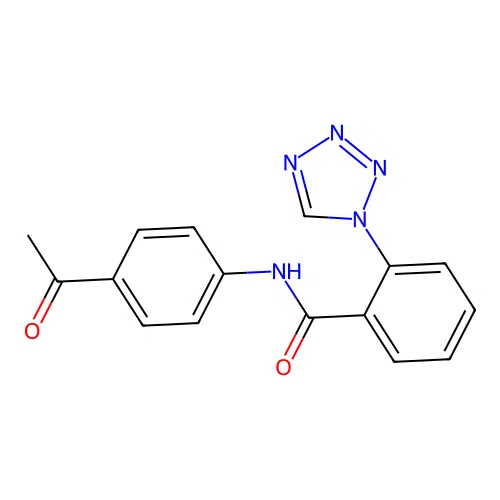 N-(4-acetylphenyl)-2-(1H-tetrazol-1-yl)benzamide structure