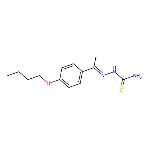 (2E)-2-[1-(4-butoxyphenyl)ethylidene]hydrazinecarbothioamide structure