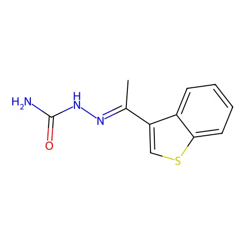 Hydrazinecarboxamide, 2-(1-benzo[b]thien-3-ylethylidene)-, (2E)- structure