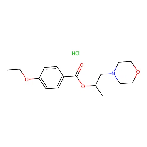 1-Morpholinopropan-2-yl 4-ethoxybenzoate hydrochloride structure
