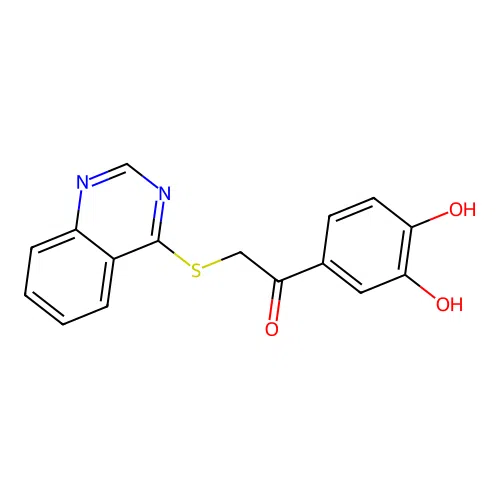 1-(3,4-Dihydroxyphenyl)-2-(quinazolin-4-ylsulfanyl)ethanone structure