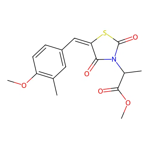 methyl 2-[(5E)-5-(4-methoxy-3-methylbenzylidene)-2,4-dioxo-1,3-thiazolidin-3-yl]propanoate structure