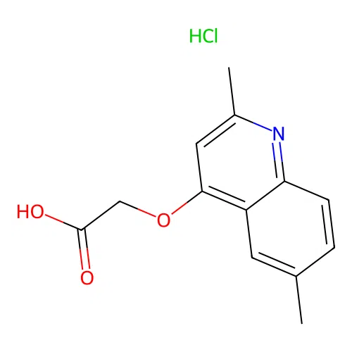 (2,6-Dimethyl-quinolin-4-yloxy)-acetic acid hydrochloride structure
