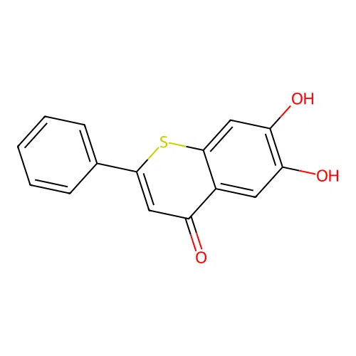 6,7-Dihydroxy-2-phenylthiochromen-4-one structure
