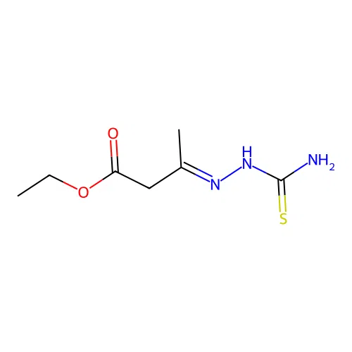 Acetoacetic acid, ethyl ester, 3-(thiosemicarbazone) structure