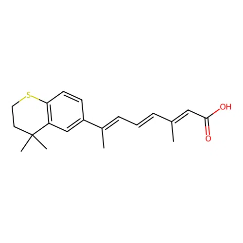 (2E,4E,6E)-3,7-Dimethyl-7-(tetrahydro-4,4-dimethylthiochroman-6-yl)-2,4,6-heptatrienoic acid structure