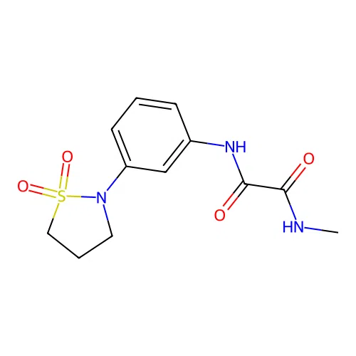 N'-[3-(1,1-dioxo-1,2-thiazolidin-2-yl)phenyl]-N-methyloxamide structure
