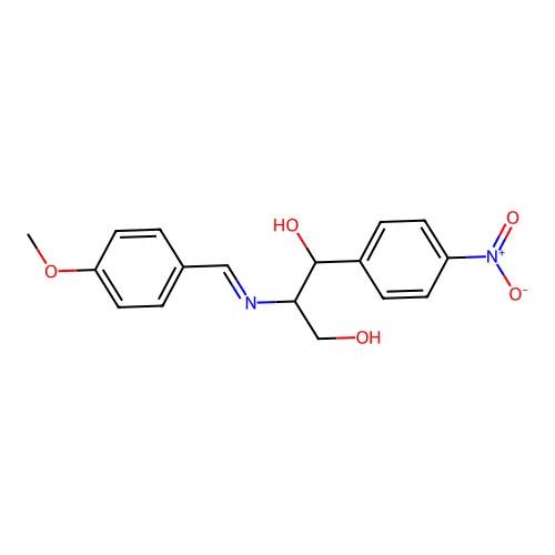 2-{[(E)-(4-methoxyphenyl)methylidene]amino}-1-(4-nitrophenyl)propane-1,3-diol structure