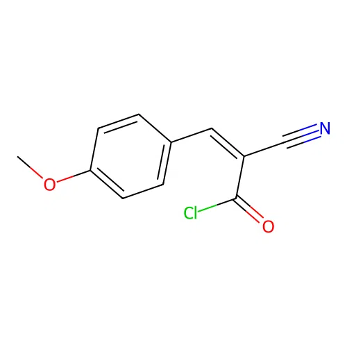 (2Z)-2-cyano-3-(4-methoxyphenyl)prop-2-enoyl chloride structure