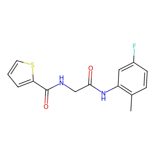 N-[2-(5-fluoro-2-methylanilino)-2-oxoethyl]thiophene-2-carboxamide structure