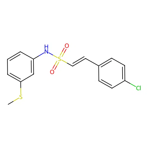 2-(4-chlorophenyl)-N-[3-(methylsulfanyl)phenyl]ethene-1-sulfonamide structure