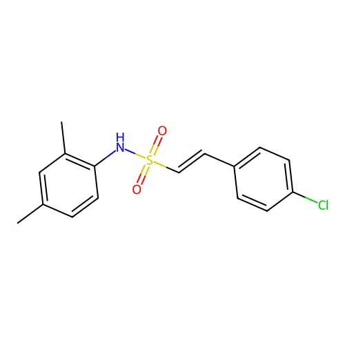2-(4-chlorophenyl)-N-(2,4-dimethylphenyl)ethene-1-sulfonamide structure