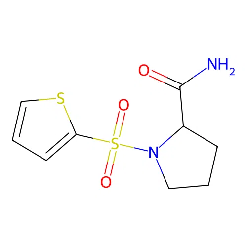 1-Thiophen-2-ylsulfonylpyrrolidine-2-carboxamide structure