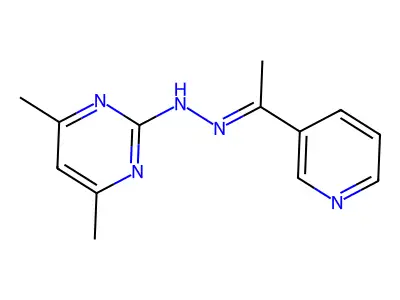 4,6-dimethyl-N-[(E)-1-pyridin-3-ylethylideneamino]pyrimidin-2-amine structure
