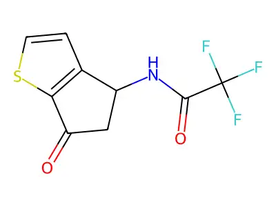 2,2,2-Trifluoro-N-(6-oxo-5,6-dihydro-4H-cyclopenta[b]thiophen-4-yl)acetamide structure