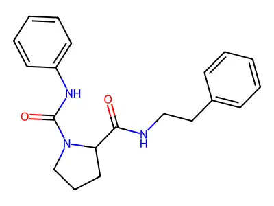 N1-phenyl-N2-(2-phenylethyl)pyrrolidine-1,2-dicarboxamide structure
