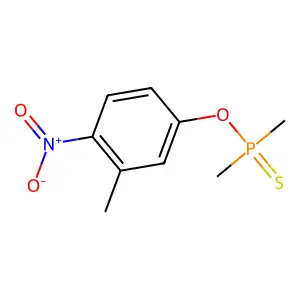 Phosphinothioic acid, dimethyl-, O-(4-nitro-m-tolyl) ester structure