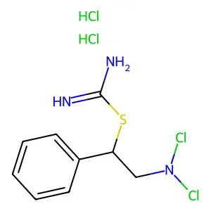 2-(Dichloroamino)-1-phenylethyl carbamimidothioate--hydrogen chloride (1/2) structure