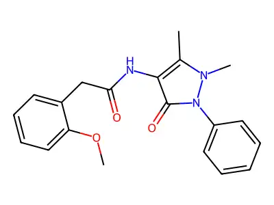 N-(1,5-dimethyl-3-oxo-2-phenylpyrazol-4-yl)-2-(2-methoxyphenyl)acetamide structure