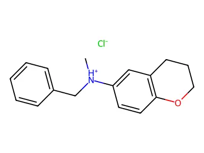 2H-1-Benzopyran-6-methanamine, 3,4-dihydro-alpha-(phenylmethyl)-, hydrochloride structure