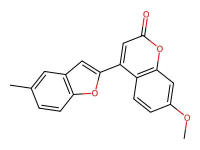 2H-1-Benzopyran-2-one, 7-methoxy-4-(5-methyl-2-benzofuranyl)- structure