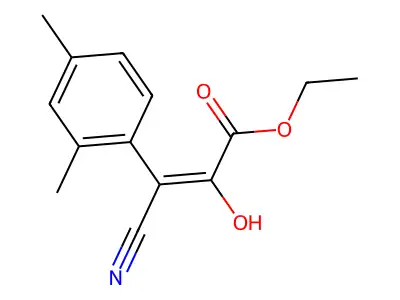 Ethyl (Z)-3-cyano-3-(2,4-dimethylphenyl)-2-hydroxyacrylate structure